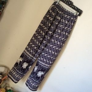 Prana Pants - Soft Flowy Indian Elephant Purple Lounge Pants Prana Pants - Soft Flowy Indian Elephant Purple Lounge Pants